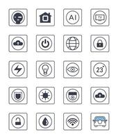 Smart Home Automation Interface Icons Collection. vector