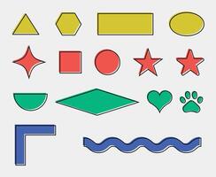 Bright and recolorable memphis elements vector