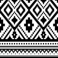 Black and White color Geometric ethnic oriental simple pattern. vector