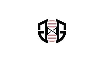 GG DNA monogram logo design vector