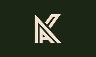 Ak or KA monogram logo design vector