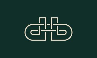 db intersecting monogram logo design vector