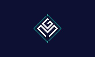 GM circuit monogram logo design vector