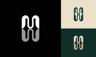 MW or Letter m with a shadow monogram logo design vector