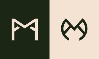 AMA or MAA minimalistic monogram logo design vector