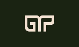 GTP or GMP monogram logo design vector