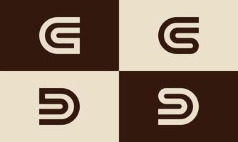 CS or SD intersecting monogram logo design vector