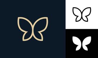 Minimalistic butterfly logo design vector