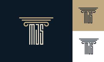 MJS pillar monogram law design vector
