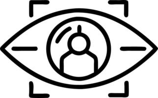 A black and white image of a person looking into a camera vector