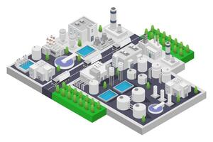 Illustration of a factory with a large building vector