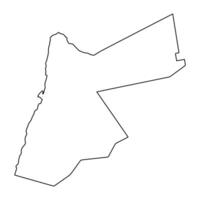 Simple outline map of Jordan isolated on white background vector