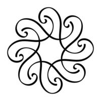 Intricate swirling floral mandala design forming a circular spiral pattern vector
