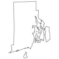 Rhode Island State Outline Map, Illustration with Counties and Islands vector