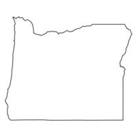 Hand drawn Outline Map border Oregon State Isolated on White vector