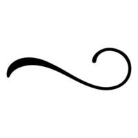Curved Flourish Decorative Swirl Element, Decorative Swash Flourish Element vector