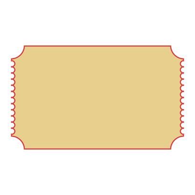 Vintage Blank Ticket Template with Decorative Red Border Frame