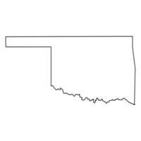 Outlined map of Oklahoma state isolated on white background vector
