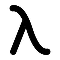 Greek letter Lambda Symbol, Minimalistic Black Icon on White Background vector