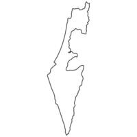 Outline map border Israel with bold black border on white vector