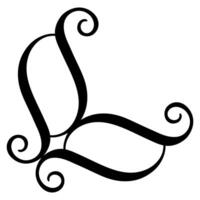 Stylish black decorative corner flourish for vintage frame and invitations vector