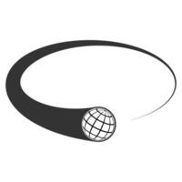 Stylized globe encircled by dynamic orbit symbolizing global connectivity vector