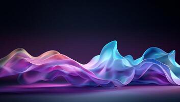 Abstract wave background with 3d rendering of colorful waves photo