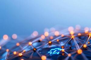 Network of interconnected nodes photo