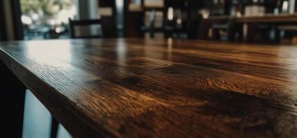 Richly Polished Wooden Table Top photo