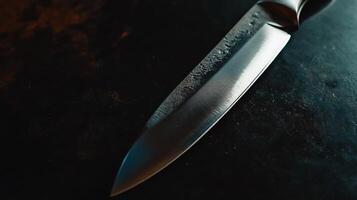 Close-up of a sharp blade knife photo
