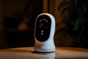 Wireless security camera, compact design, indoor use photo