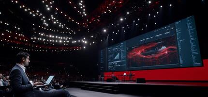 Large Conference Event with Data Visualization photo