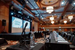 Conference hall setup for presentation photo
