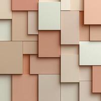 Abstract geometric pattern of layered squares in soft peach and beige tones. A visually appealing design with depth and texture photo