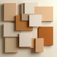 Abstract geometric shapes in warm neutral colors. Layered rectangles create a visually interesting composition photo