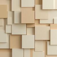 Abstract geometric pattern of overlapping squares in beige and cream tones photo