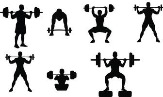 a set of people doing different exercises vector