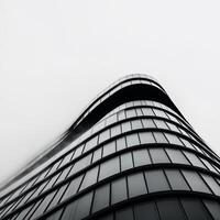 A black and white photo of a building
