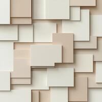 Abstract geometric pattern of layered rectangles in beige and white photo
