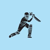 Cricket playing batter illustration, mans cricket, right handed batter vector