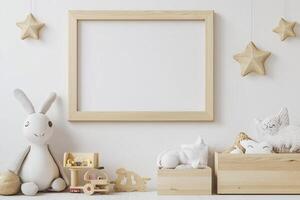 Blank frame in a nursery setting photo