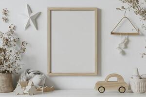 Empty frame in a child's room photo