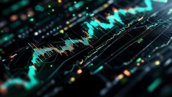 Financial data dashboard with dynamic graphs photo