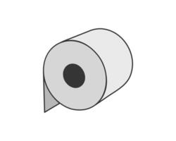 Simple, minimalist illustration of a toilet paper roll. Perfect for hygiene, cleanliness, or bathroomrelated designs. Clean lines and grayscale palette lend versatility to various projects. vector