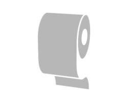 Simple, minimalist grey icon of a roll of toilet paper. Perfect for bathroom signage, hygiene guides, or website illustrations. Clean lines neutral color ensure versatility. vector