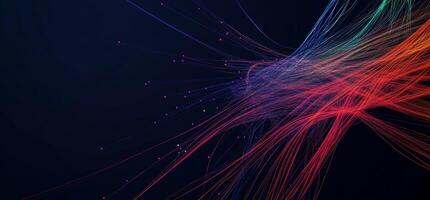 Abstract background with colorful lines and dots photo