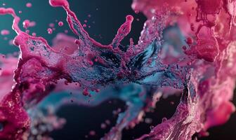 Vibrant liquid splashes in a dynamic, abstract display of colors photo