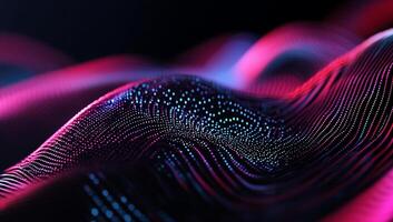 Abstract data wave, vibrant color patterns, digital art photo