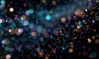 Abstract Bokeh Effect with Colorful Particles photo