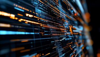 Digital code stream, data flow photo
